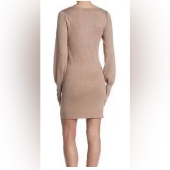 Blue Orchid Gold Ribbed Blouson Long Sleeve Dress Size Large NWT - Picture 3 of 10